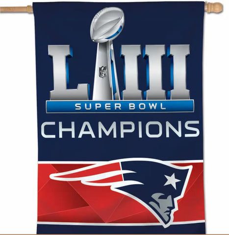 New England Patriots NFL 28x40 One-Sided Super Bowl LIII Vertical Bannter Flag