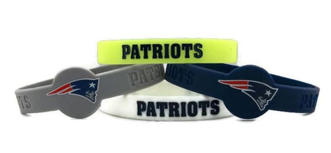 New England Patriots NFL 4 Piece Silcone Bracelet Bundle