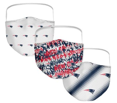 ***50off*** New England Patriots NFL Fanatics Branded Adult Official Logo Face Covering 3-Pack Mask