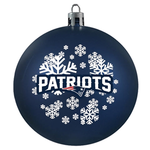 New England Patriots NFL Snowflake Blue Shatter-Proof Ball Christmas Ornament