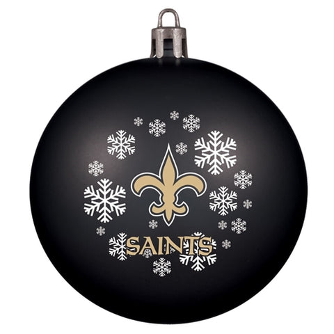 New Orleans Saints NFL Snowflake Black Shatter-Proof Ball Christmas Ornament