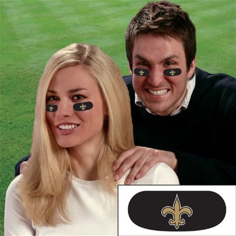New Orleans Saints NFL Vinyl Face Decorations 6 Pack Eye Black Strips