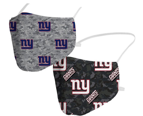 New York Giants NFL Fanatics Branded Adult Camo Face Covering 2-Pack Logo Face Mask