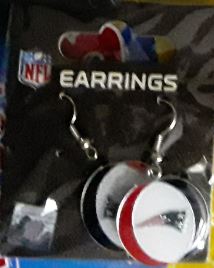 New England Patriots Round Logo NFL Earrings