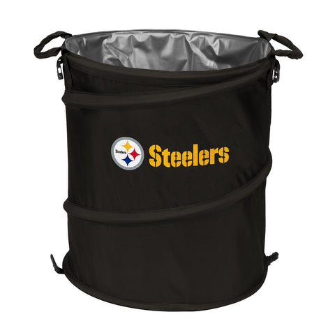 Pittsburgh Steelers 19x16.5 Cooler Hamper Trash Can Collapsible 3-in-1