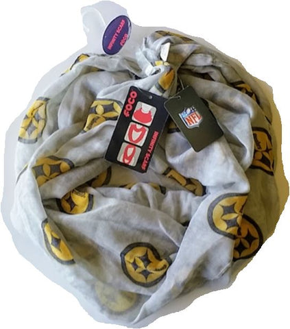 Pittsburgh Steelers NFL Sheer Repeat Logo Infinity Scarf