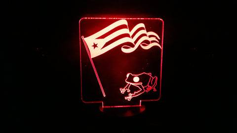Puerto Corqui Frog & Flag Color Changing LED Night Light