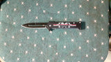 Punisher 8 Inch USA Fire Fighter Red Line Split Blade Spring Assisted Folding Pocket Knife