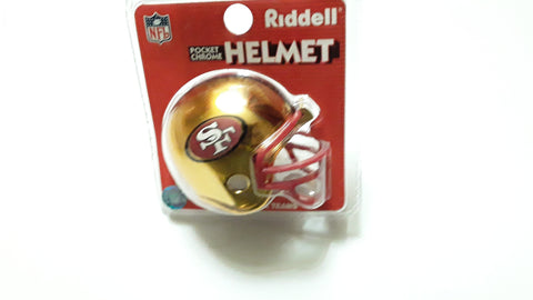 San Francisco 49ers NFL Riddell Speed Pocket Chrome Mini Football Helmet