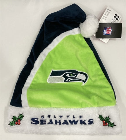 Seattle Seahawks NFL Basic Plush Holiday 18 Inch Christmas Santa Beanie Hat