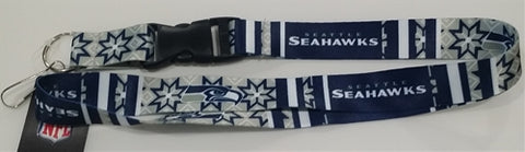 Seattle Seahawks NFL Ugly Christmas Sweater Lanyard Keychain