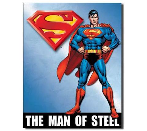 Superman Man of Steel 16 inch x 12.5 inch Large Rectangular Tin Sign