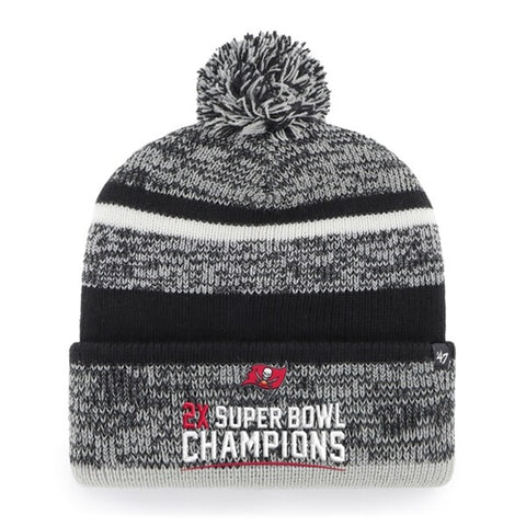 Tampa Bay Buccaneers 2x Super Bowl Champions NFL Black Northward Knit Cuff Cap w Pom Beanie Hat
