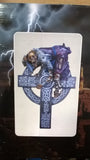 Undead Warrior Skull on a Cross with Dagger 10" tall Figurine